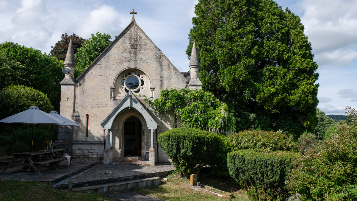 The Old Chapel exterior, unusual holiday cottage