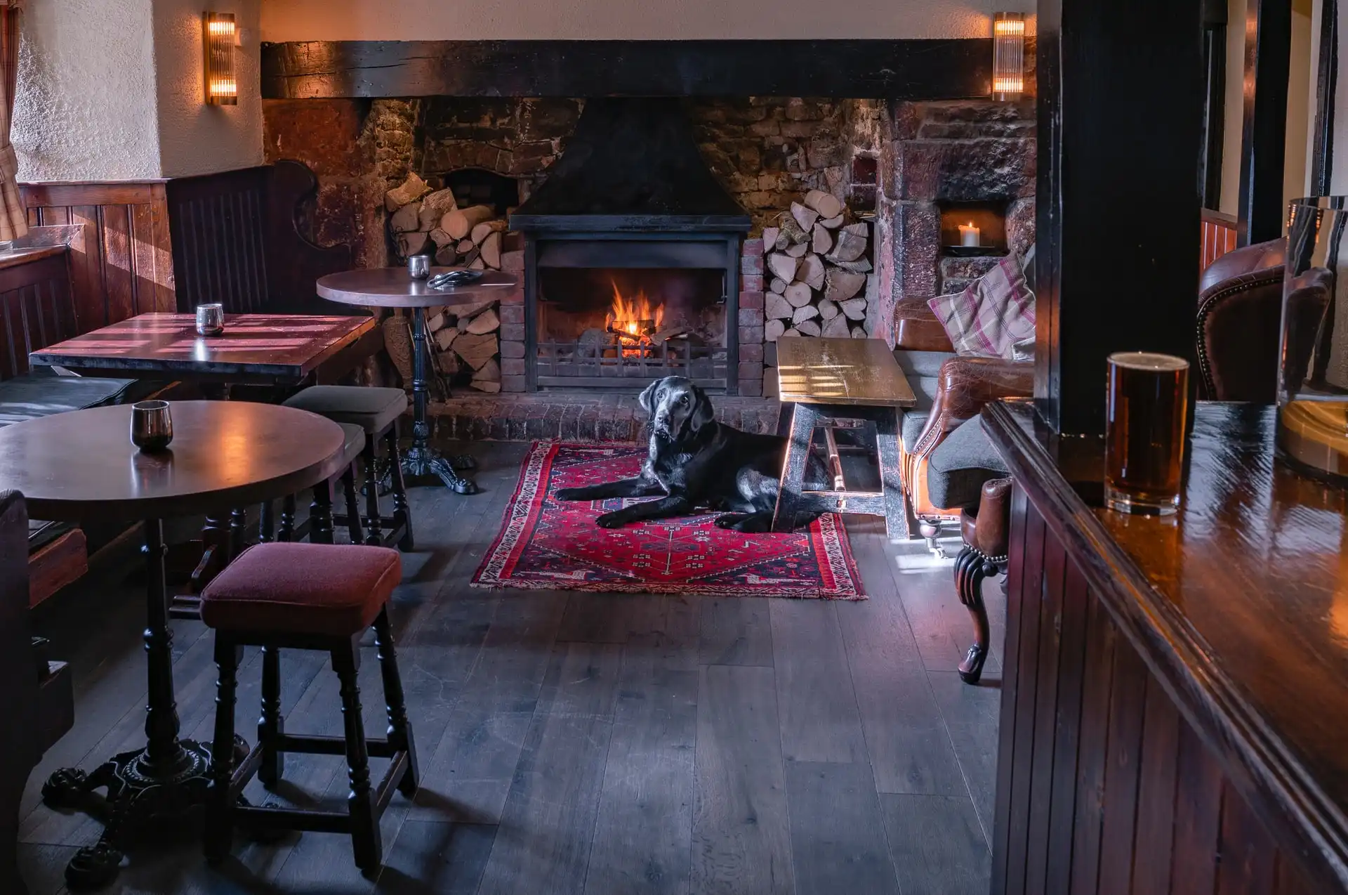 Dog in Cotswold pub