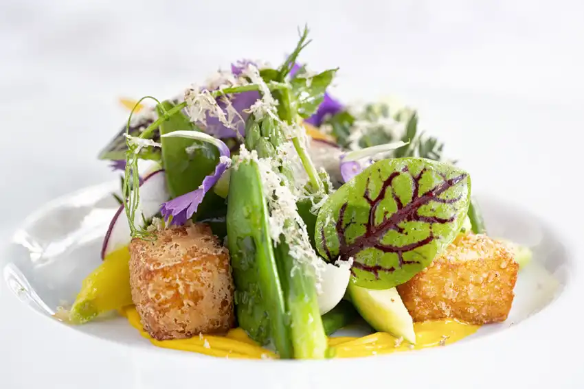 Dish at Purslane restaurant in Cheltenham
