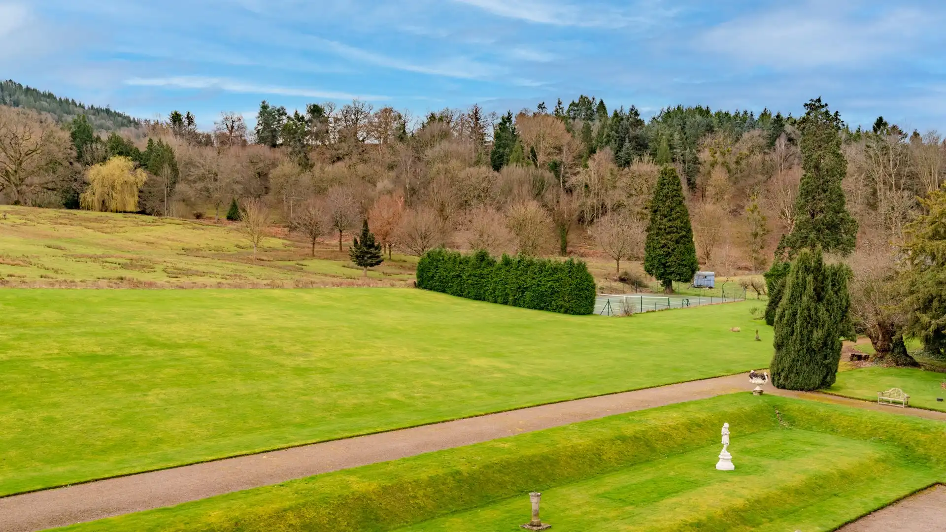 View to Tennis Court, Kentchurch Court, Bolthole Retreats
