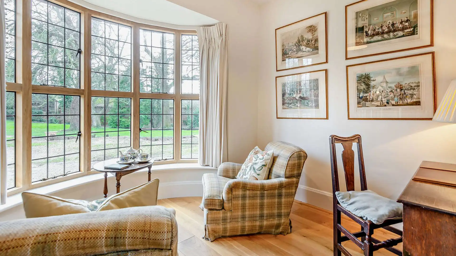 Tucked to one side of the dining room is a study, a quiet spot to get on with some work 