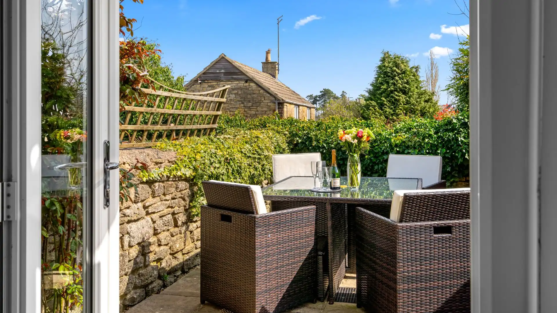 The outdoor area is lovely and peaceful, Horsefair Cottage. 