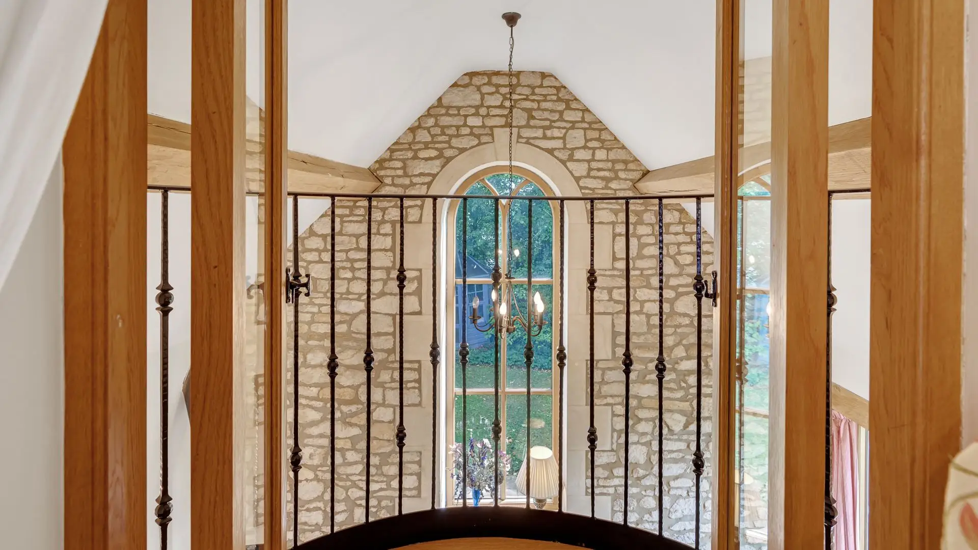 The balcony is a lovely feature, perfect for enjoying your morning coffee.