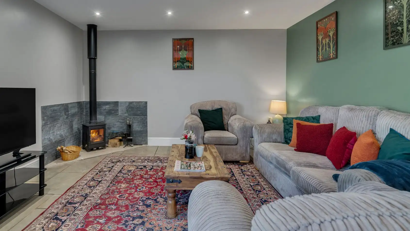Settle down for the day in front of the fire with your loved ones.