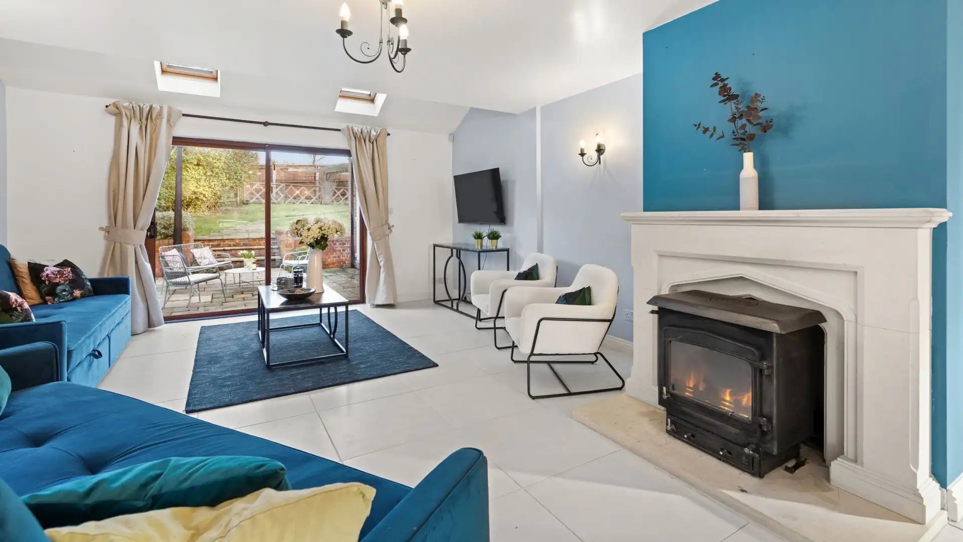 In the summer, open the French doors to the garden and you can expand this already roomy space into the second dining room. 