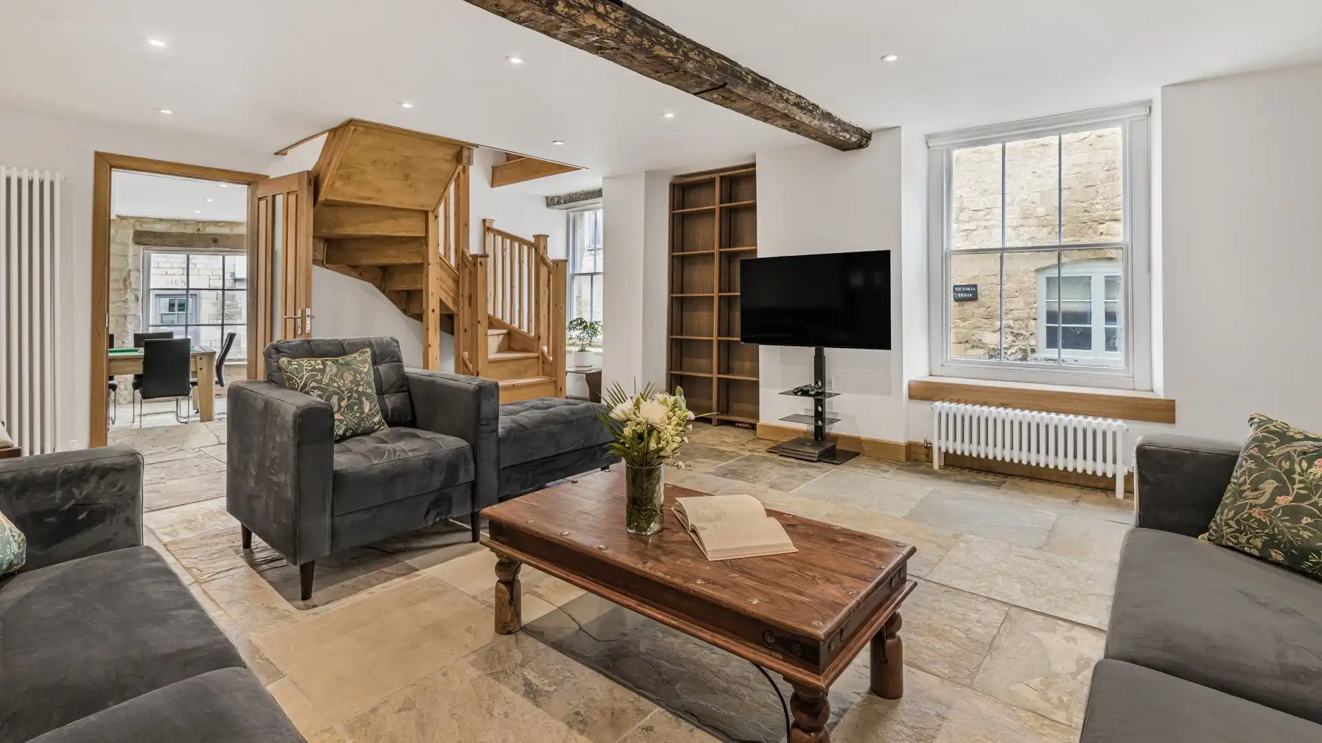 Living rooms come complete with books and board games so there's never a dull moment.