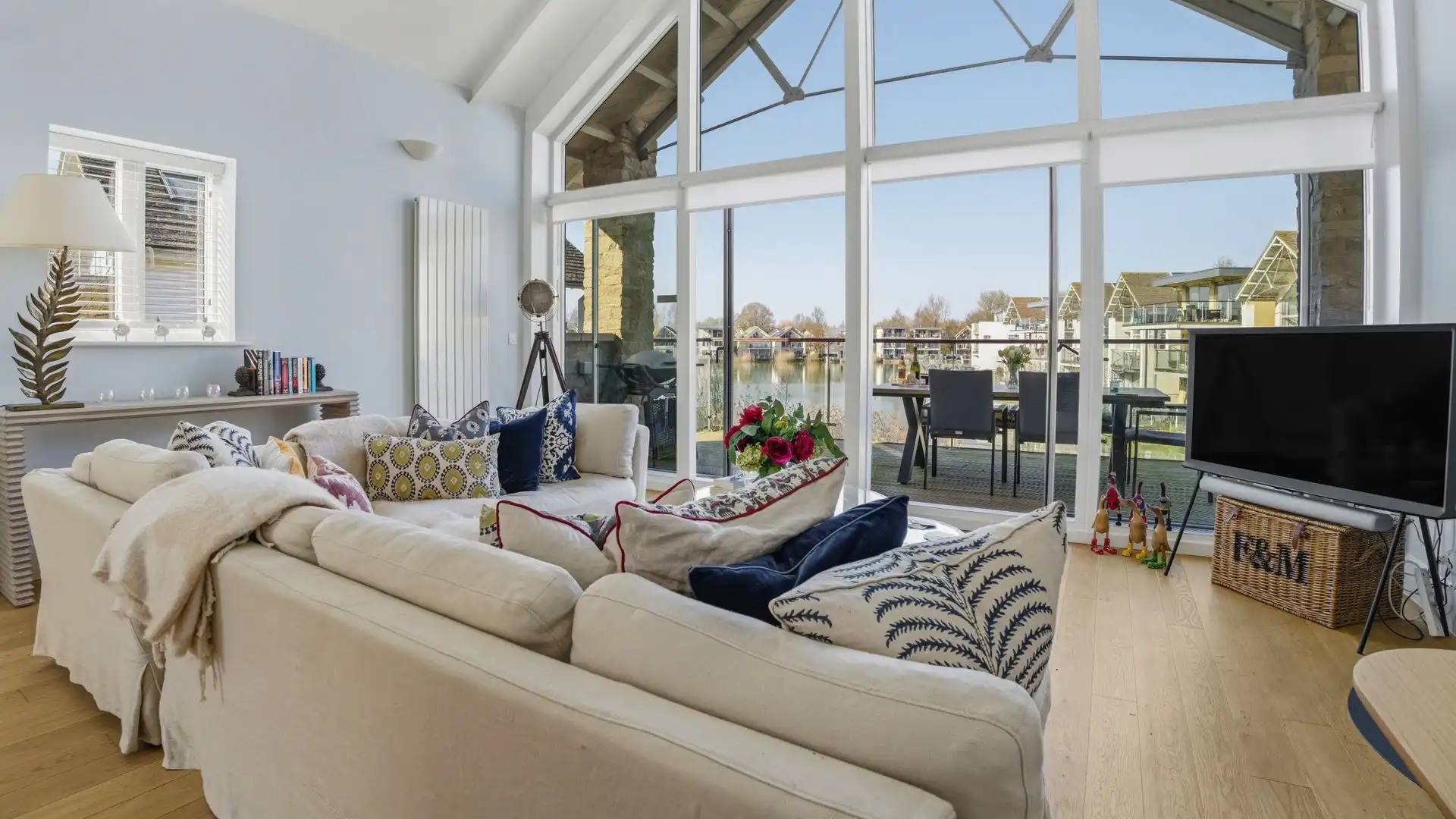 Sink into the generous corner sofa, light the woodburning stove, and enjoy a relaxed evening with family or friends. 