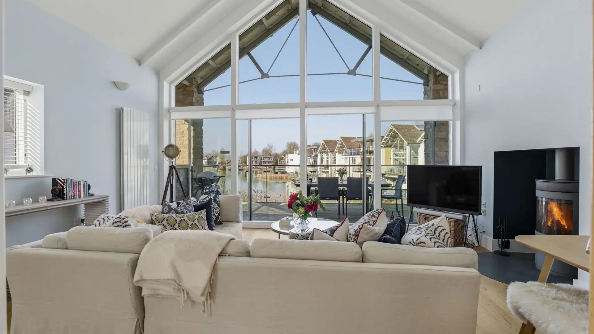 Sink into the generous corner sofa, light the woodburning stove, and enjoy a relaxed evening with family or friends. 