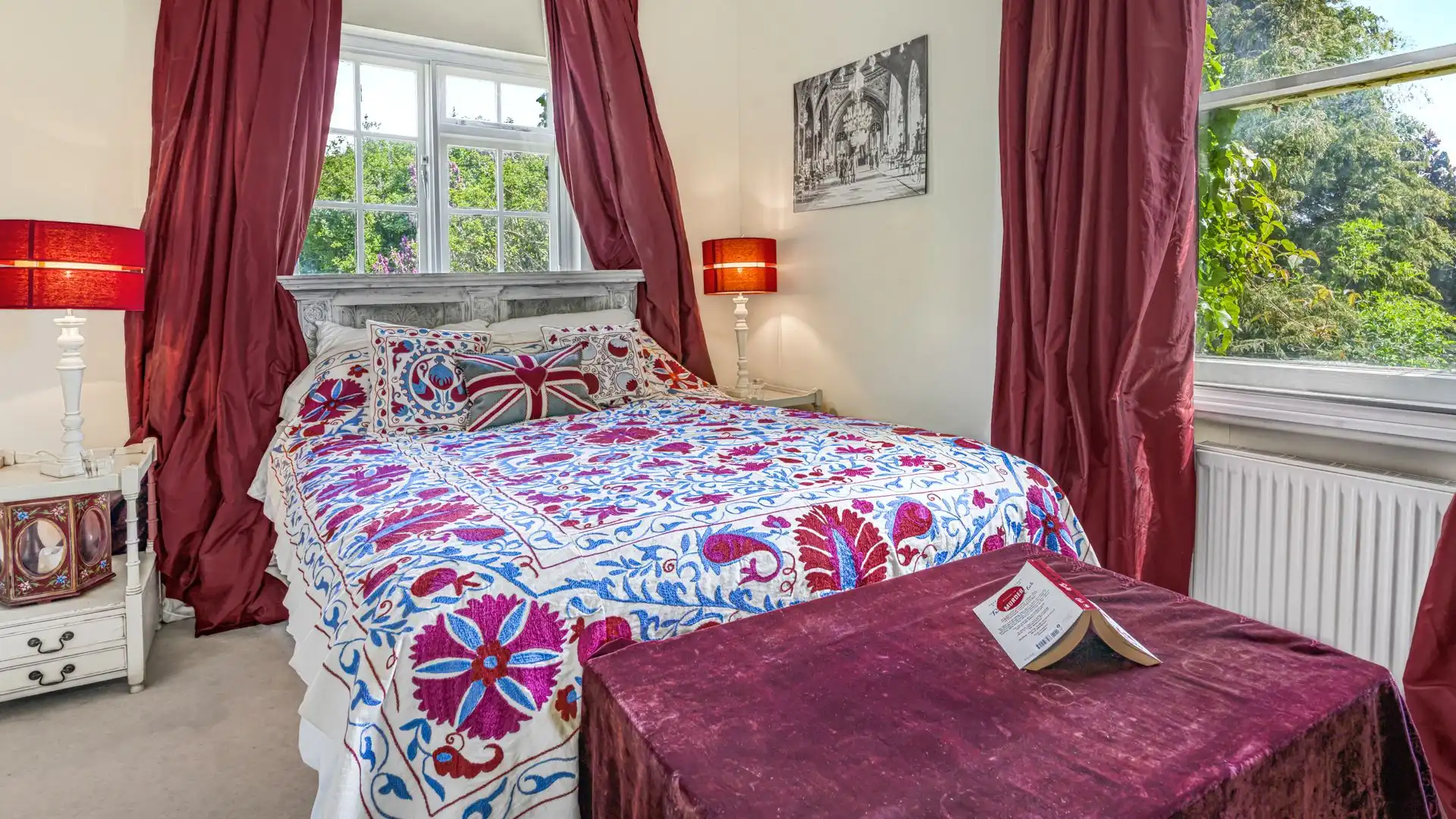 A generous room with king-size bed, built-in wardrobe and lovely garden views.