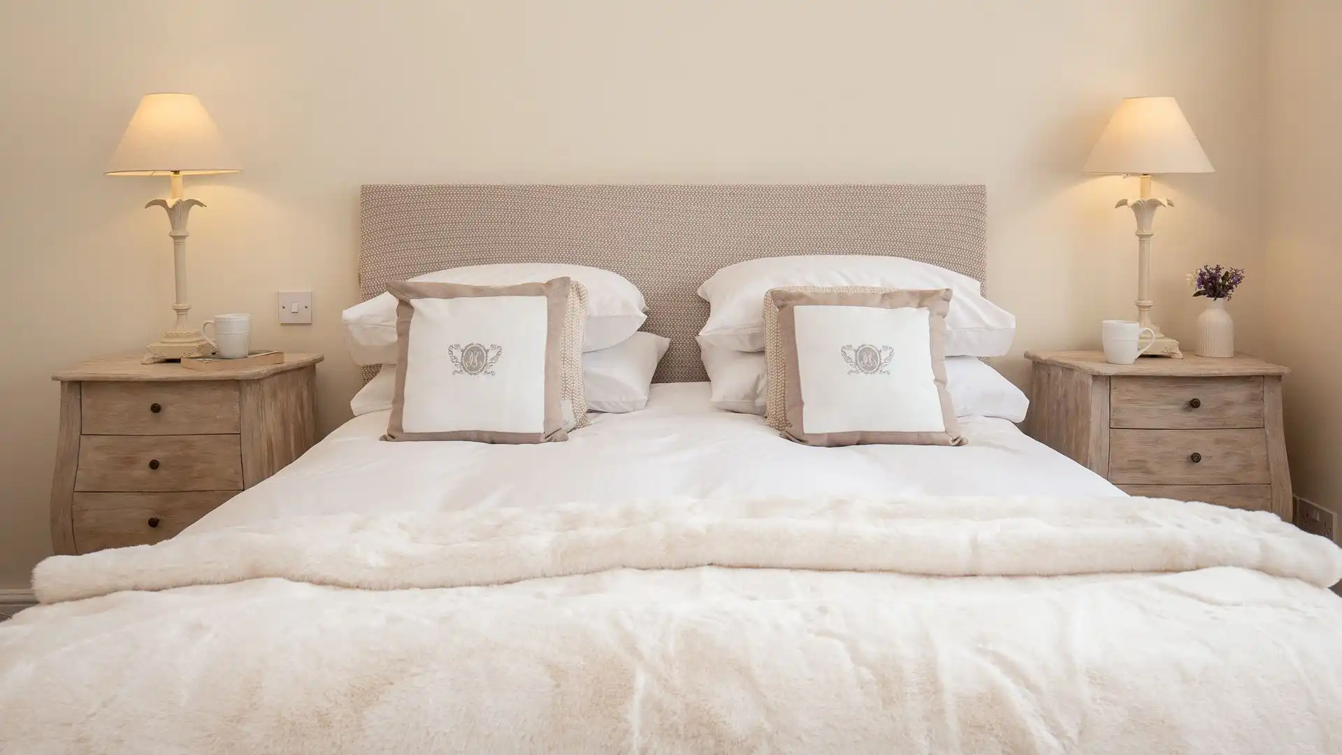 Each bedroom has beautiful linens and furnishings, as well as its own en suite