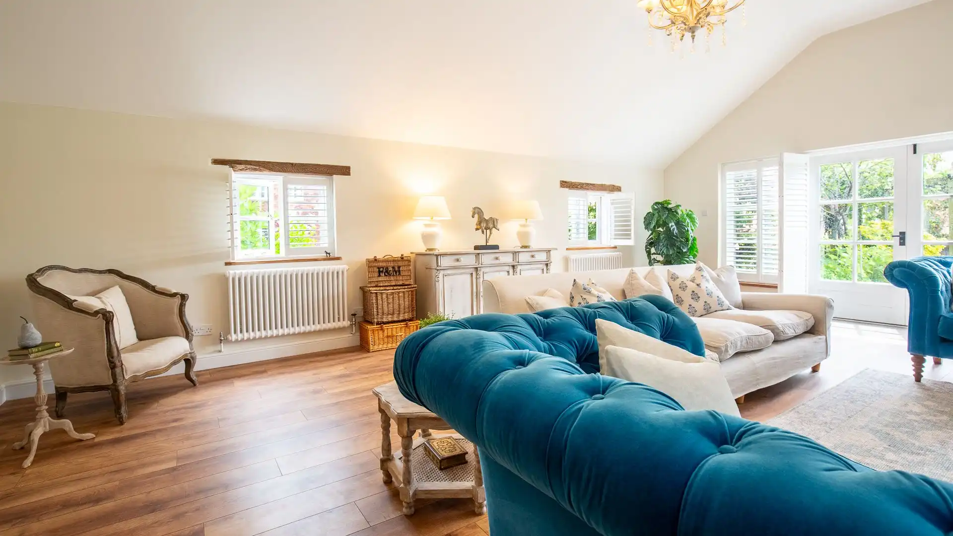 The bright, light filled living is spacious, perfect for a group getaway
