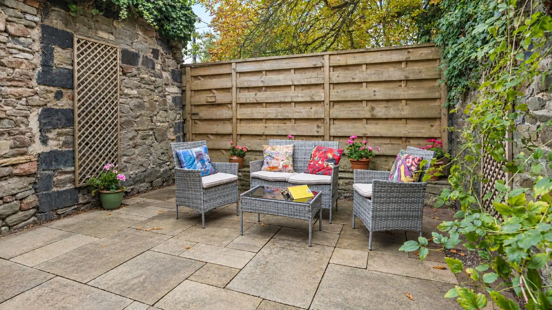 Enjoy a glass of wine in the private courtyard, East Barn.